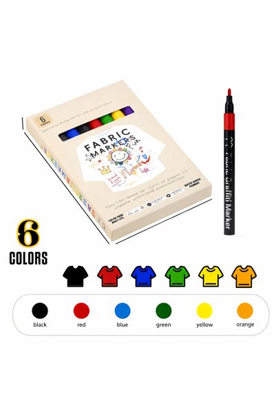 Choice 6 colors 6/12/24/30 Colors Fabric Marker Pens Waterproof Colored Marke...