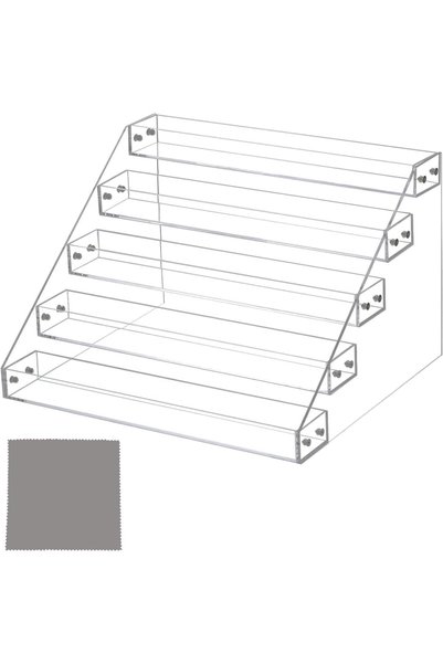 Generic 5 Tier Acrylic Display Risers with Cleaning Cloth