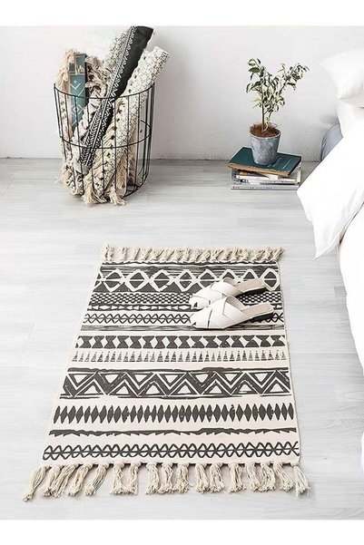 Generic Brand JOGAMS Floor Mat Soft Touch Hand Woven Cotton and Linen Area Ru...