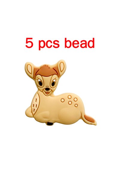 Choice 5pcs bead 5pcs Silicone Pacifier Chain Cartoon Beads Baby DIY Care Nip...