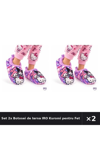 IRO Set 2x Botosei de Iarna Kuromi pentru Fete, Marimea 29-30, Lila, Papuci d...