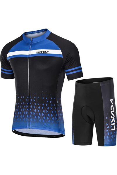 Generic Men Cycling Jersey Set Breathable Quick-Dry Short Sleeve and Padded S...