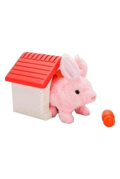 Sunman Sesli Ve Hareketli Kulübeli Sevimli Peluş Tavşan