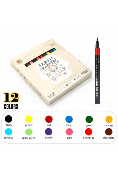 Choice 12 colors 6/12/24/30 Colors Fabric Marker Pens Waterproof Colored Mark...