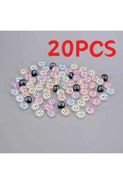 Choice 20PCS 50/100Pcs Luminous Mini Resin Ghost Tree Elves Decorations Glow ...