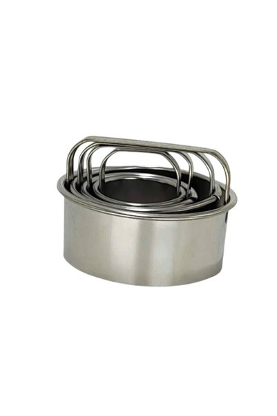 OEM Set 4 forme pentru decupat aluat, 3–6 cm, înălțime 2,5 cm, metal