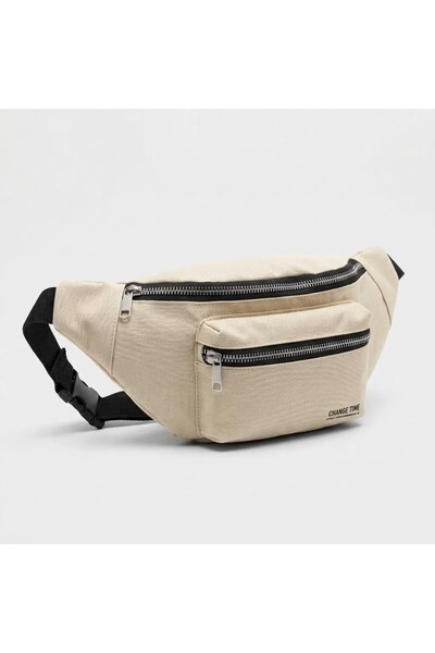 Eldenör Cream Unisex Crisscross Straps Bag for Everyday Use with Zipper, 30x1...