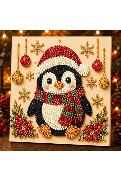 Choice 20*20cm 7 Christmas Pearl Painting Art Kit With Frame, DIY Pearl Art C...