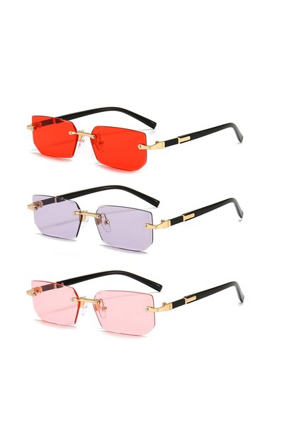 Choice black 3910 Rimless Sunglasses Rectangle Fashion Popular Women Men Shad...
