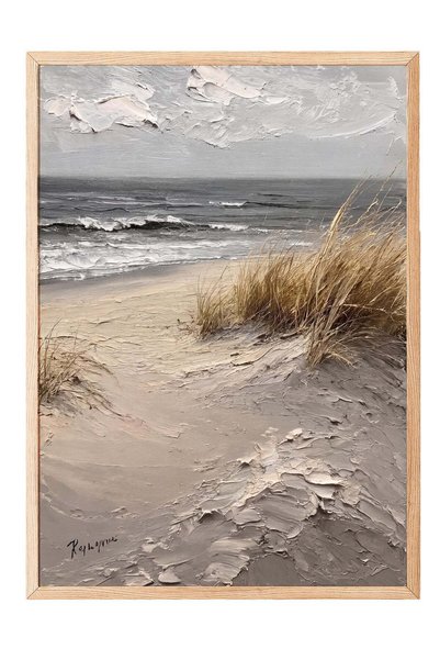 Postifull Wave Scenery Poster on the Beach – Wooden Framed Painting No:160562