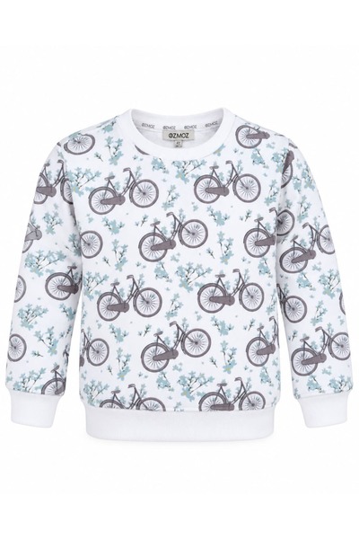 Ozmoz By Mukadder Özden 100% Pamuk Bisiklet Desenli Kışlık Minik Erkek Çocuk Sweatshirt