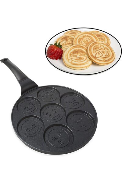 Generic Nonstick Pancake Pan,7 Smiley Face Pancake Griddle, Soft Touch Handle...