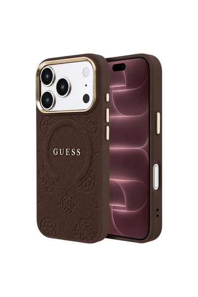 Guess Θήκη για iPhone 17 Pro Max, iPhone 18 Pro Max, Saffiano Παιώνια & Δαχτυ...