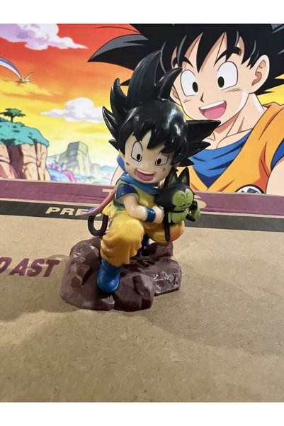BANDAI Goku Dragon Ball Childhood Little Goku Hugs PVC Model Statue - Puer Ya...