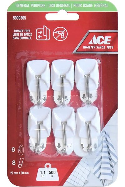 Generic خطاف لاصق متعدد الاستخدامات من Ace مكون من 6 قطع، لا يسبب تلفًا، مع ش...