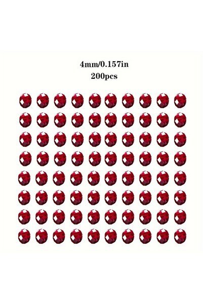 Choice 4mm 200pcs [200 Red Glass Beads] 200/150/100 Red Glass Crystal Flat Be...
