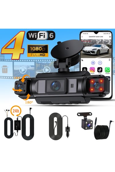 Choice No Card Hardwire kit 4Ch WiFi Dashcam Car Camera Black Box Driving DVR...