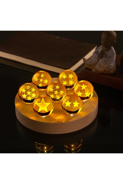 BANDAI Dragon Ball 4.3cm Lamp - Yellow Beads 7PCS yellow Dragon Ball Crystal ...
