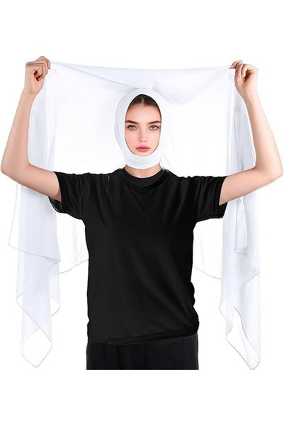 Generic حجاب فوري للنساء، وشاح رأس مسلم من الشيفون مع مغناطيس مدمج وغطاء داخل...