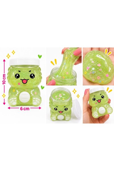 OEM Slime cu sclipici si ornamente colorate, in recipient decorativ in forma ...
