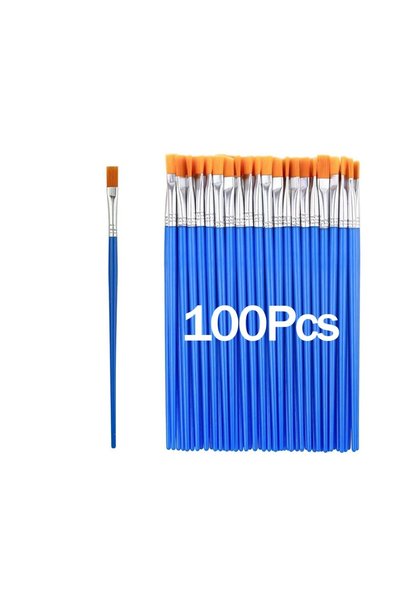 Choice مجموعة فرش رسم مسطحة 100-200 قطعة، فرشاة طلاء مستديرة مسطحة بشعر نايلو...