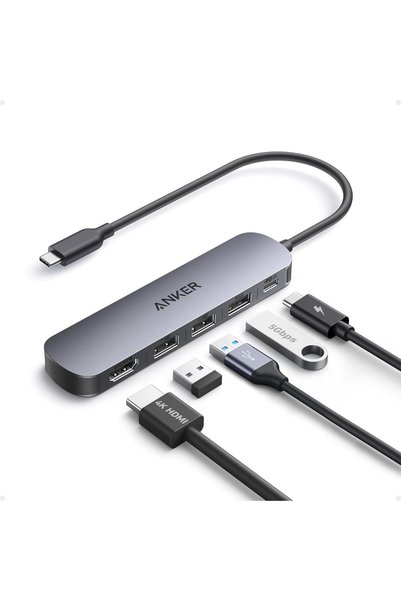 Anker USB-C Hub (5-in-1), 4K@30Hz HDMI with 100W Max Power Delivery, USB-C an...