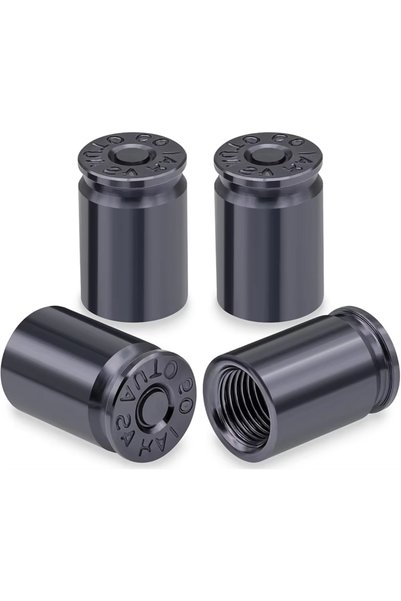 Choice 4pcs Black 4PCS Bullet Shell Tire Valve Stem Caps, Aluminum Alloy Car ...