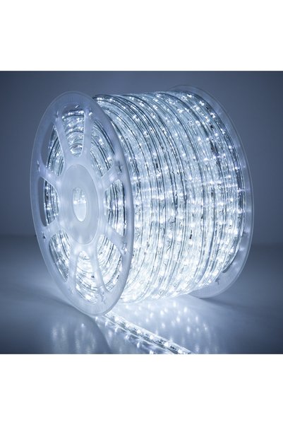 NO BRAND Instalație luminoasă tip furtun LED 100 m, lumină alb rece, pentru i...