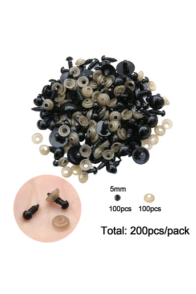 Choice 5mm 200pcs 12-460pcs 5-30mm Black Plastic Safety Eyes Multi-Size Suita...