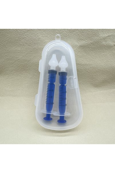 Choice C15-Blue-2pcs-Box مجموعة حقنة أنفية للأطفال سعة 10 مل مع 5 رؤوس سيليكو...