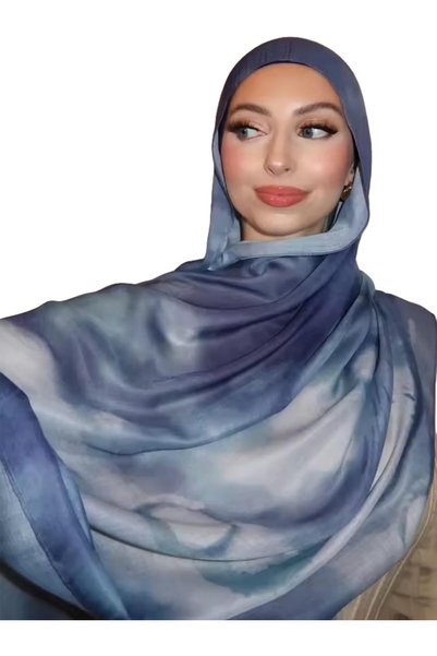 Generic حجاب نسائي مطبوع بالألوان المائية بنقشة زهور، ناعم من القطن المودال، ...