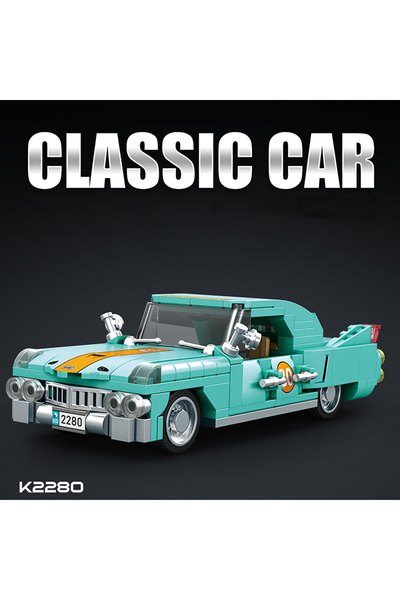 Choice A Retro Classic Luxury Car Building Blocks, Vintage Car Model Kit, Pol...