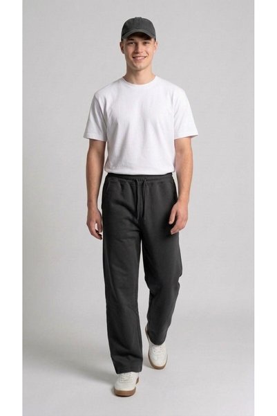 TENA Men's Black Three-Strap Ruffled Waistband Baggy Sweatpants