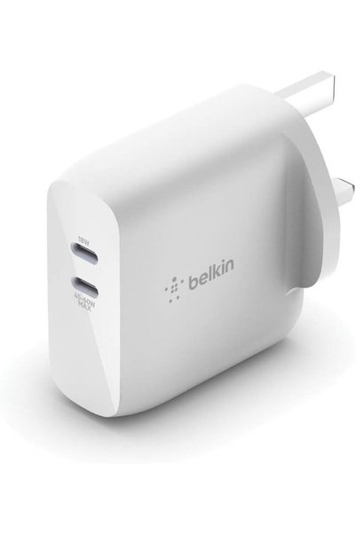 Generic شاحن حائط ثنائي منفذ USB-C بتقنية GaN بقوة 63 واط - أبيض