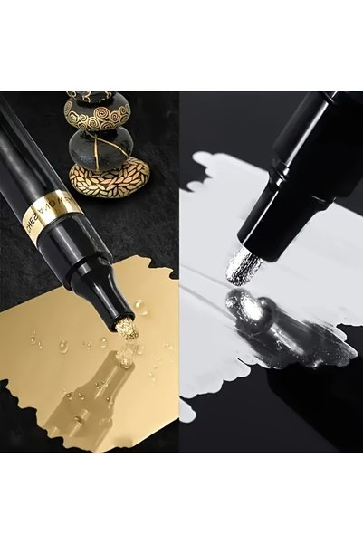 Choice 1 Gold 1 Silver 3/2/1pcs Chrome Mirror Marker Pen 2mm DIY Reflective P...
