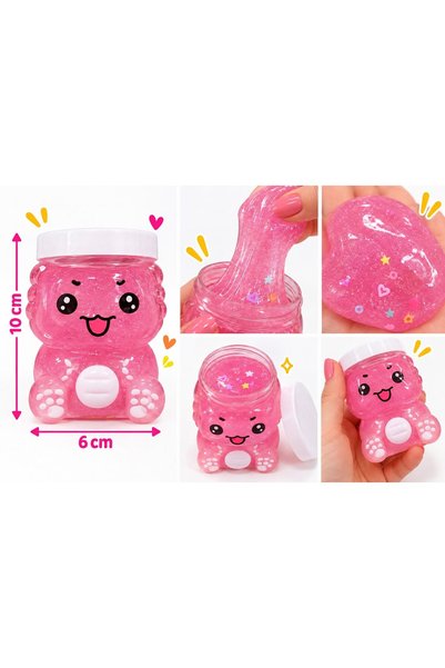 OEM Slime cu sclipici si ornamente colorate, in recipient decorativ in forma ...