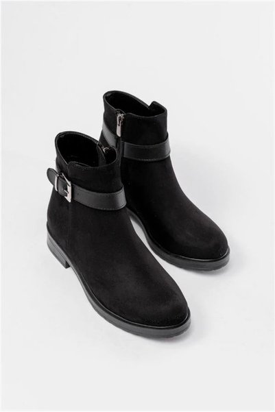 Şeker Portakalım Women's Accessory Buckle Durable Suede Zippered Boots