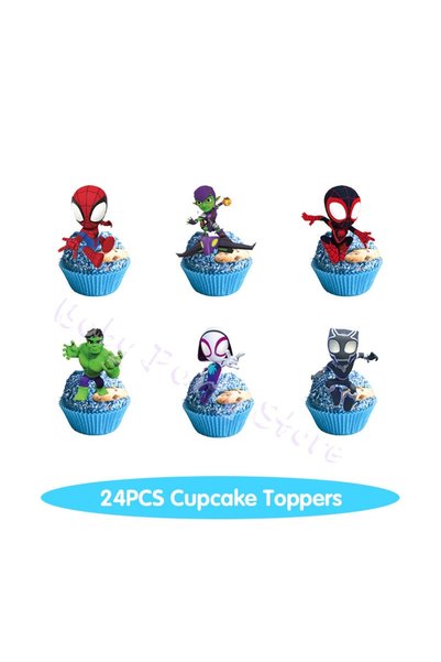 Hasbro 24pcs cake topper Spider And His Amazing Friends Birthday Decorations ...