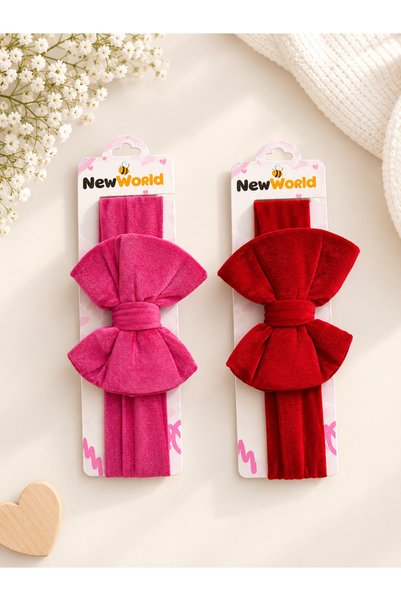 Newworld baby مجموعة من 2 قطعة من الباندانا المخملية بلونين للأطفال من عمر 0-...