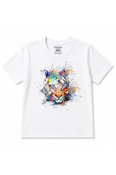Rabona Fashion Color Splash Tiger - Abstract Watercolor Art Graphic Print Kid...