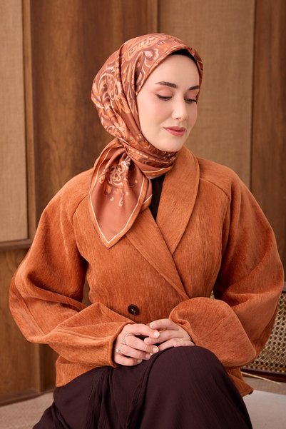 Silk Home وشاح حريري من التويل بنقشة بيزلي عرقية