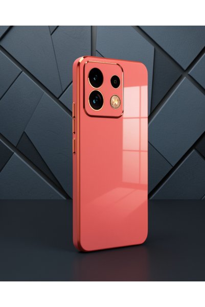 teknodayım حافظة هاتف Xiaomi Redmi Note 13 5G من السيليكون - أحمر