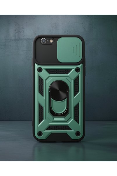 Generic Brand Apple iPhone 6 Case Pars Silicone with Lens Ring - Green