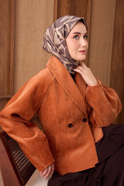 Silk Home وشاح حرير تويل أوريليا بني