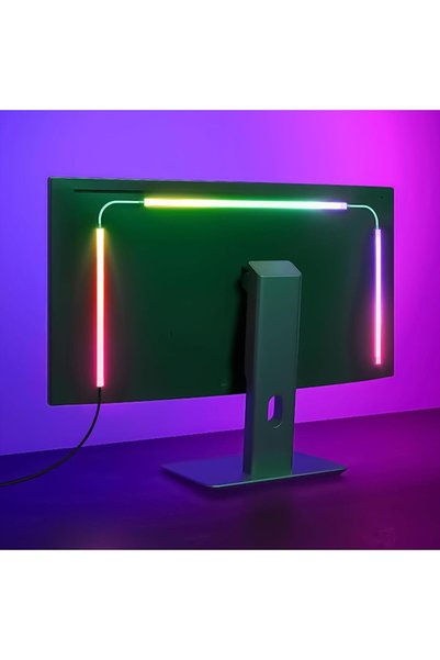 Generic إضاءة خلفية للألعاب من ميزني بتقنية RGB لشاشات 27 بوصة، شريط إضاءة LE...