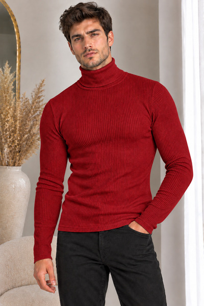 Feyece Unisex Premium Camisole Combed Cotton Ribbed Turtleneck Long Sleeve Tu...