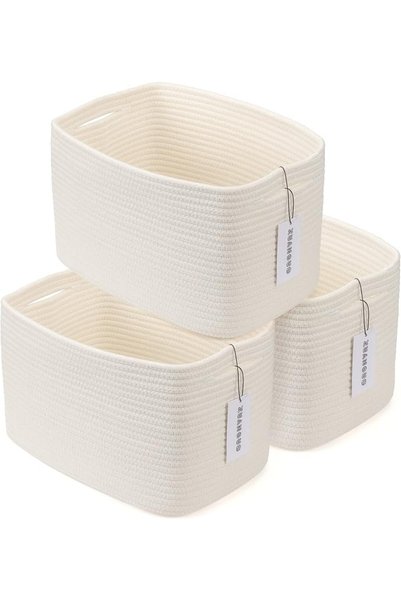 XUANGUO Rope storage Basket Bins Woven Basket for Organizing Shelves Rectangl...