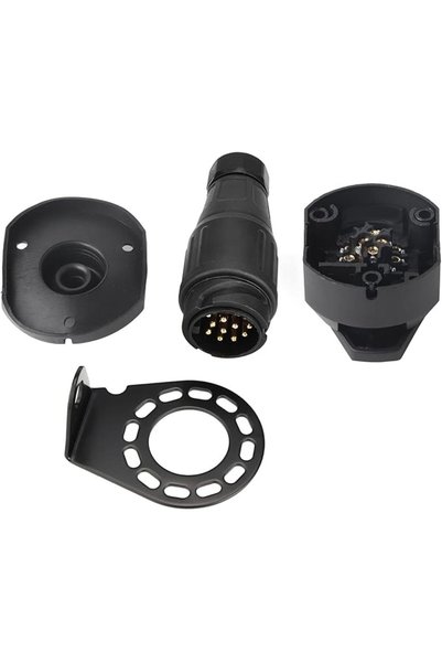 GENERAL 13Pin Trailer Plug, Socket Connector Adapter Bracket Heavy Duty Europ...