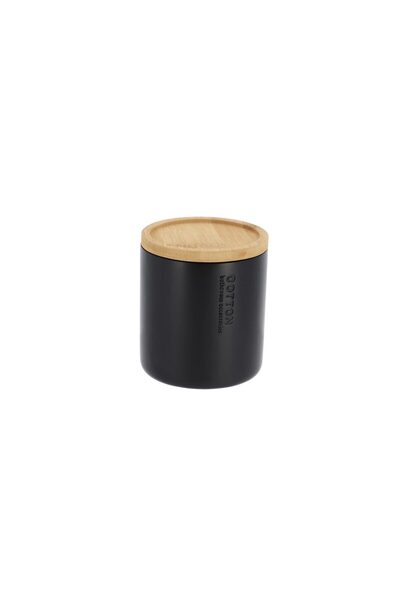Aria Trade Θήκη οργάνωσης μπάνιου για βαμβάκι, από πολυρητίνη με καπάκι από μ...