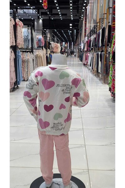 Generic Brand Colorful Hearts Girls Winter 2 Piece Tracksuit